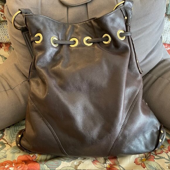 BULGA Y2K Schiaparelli's Butterfly Autumn 2007 Brown Leather Shoulder Bag - Picture 5 of 15